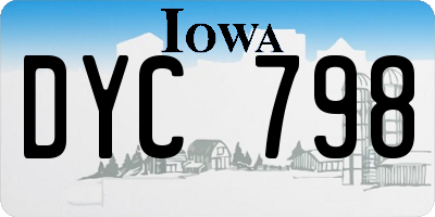 IA license plate DYC798