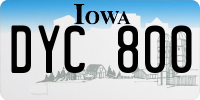 IA license plate DYC800