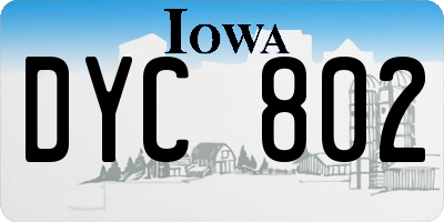 IA license plate DYC802