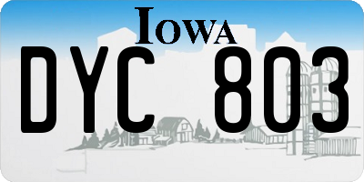 IA license plate DYC803