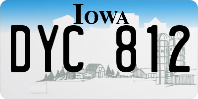 IA license plate DYC812