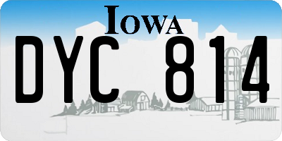 IA license plate DYC814