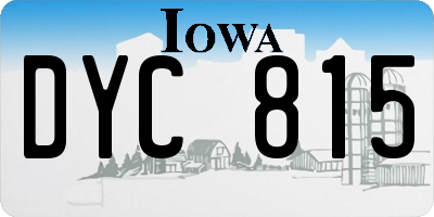 IA license plate DYC815