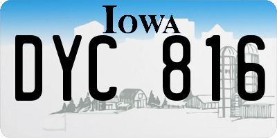 IA license plate DYC816