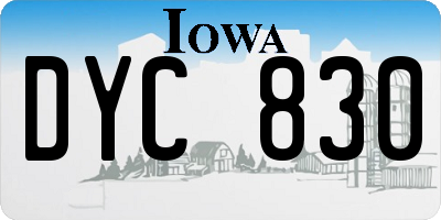 IA license plate DYC830