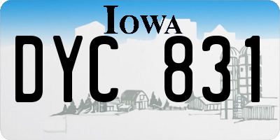 IA license plate DYC831