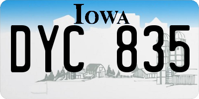 IA license plate DYC835