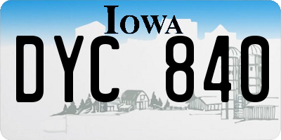 IA license plate DYC840