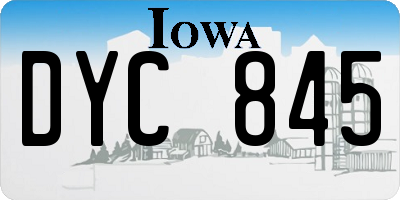 IA license plate DYC845