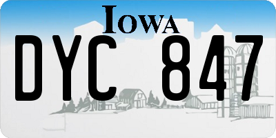 IA license plate DYC847