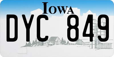 IA license plate DYC849