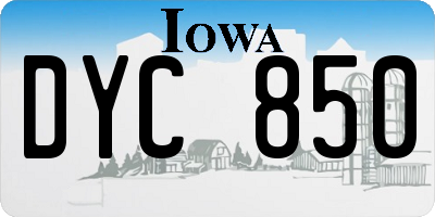 IA license plate DYC850