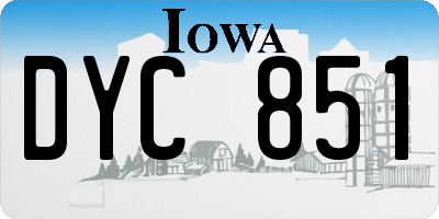 IA license plate DYC851