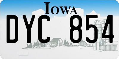 IA license plate DYC854