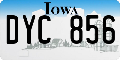 IA license plate DYC856