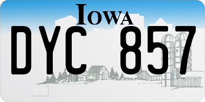 IA license plate DYC857