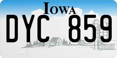 IA license plate DYC859