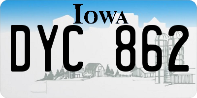 IA license plate DYC862