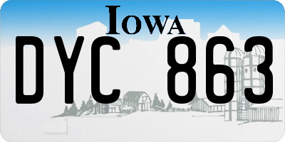 IA license plate DYC863