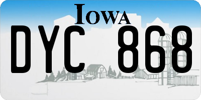 IA license plate DYC868