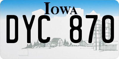 IA license plate DYC870