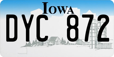 IA license plate DYC872