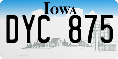 IA license plate DYC875