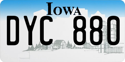 IA license plate DYC880