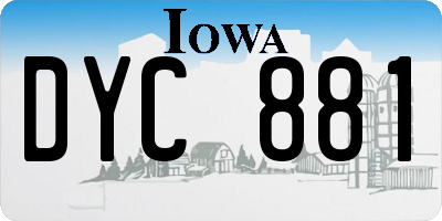 IA license plate DYC881