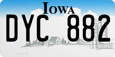 IA license plate DYC882