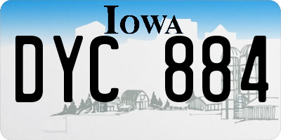 IA license plate DYC884