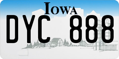 IA license plate DYC888
