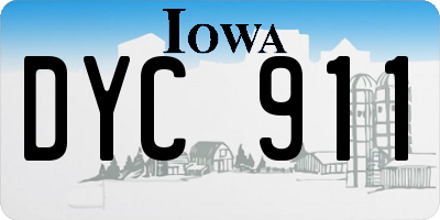 IA license plate DYC911