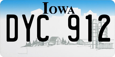 IA license plate DYC912