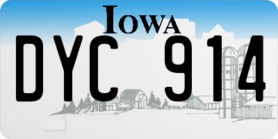 IA license plate DYC914