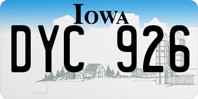 IA license plate DYC926
