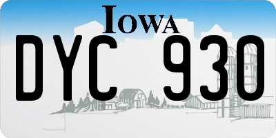 IA license plate DYC930