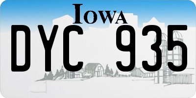 IA license plate DYC935