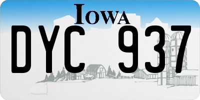 IA license plate DYC937