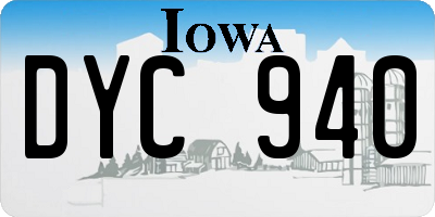 IA license plate DYC940