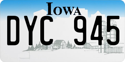 IA license plate DYC945