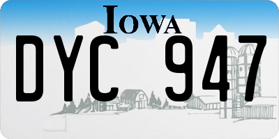 IA license plate DYC947