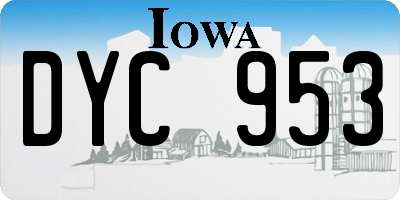 IA license plate DYC953