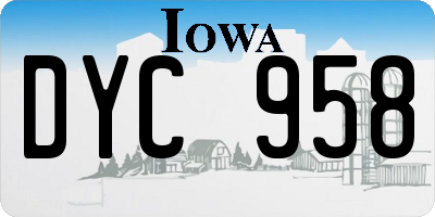 IA license plate DYC958