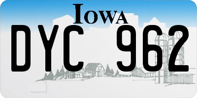 IA license plate DYC962