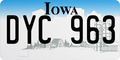 IA license plate DYC963