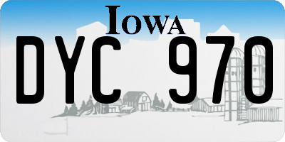 IA license plate DYC970
