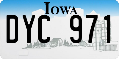 IA license plate DYC971