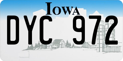 IA license plate DYC972