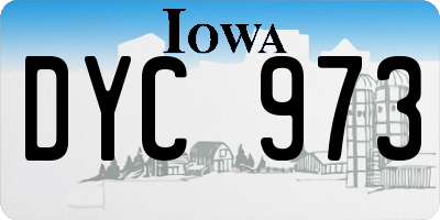 IA license plate DYC973